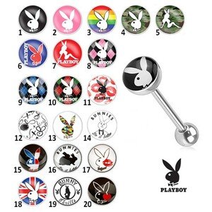 Oceľový piercing do jazyka - rôzne motívy Playboy - Symbol: PB13