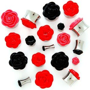 Plug do ucha s plastickou ružičkou - Hrúbka: 2,5 mm, Farba piercing: Ružová