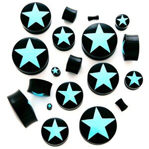 Sedlový plug - čierny organický materiál, hviezda - Hrúbka: 10 mm