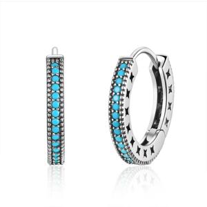 Linda's Jewelry Strieborné náušnice Kruhy Blue Elegance Ag 925/1000 IN073