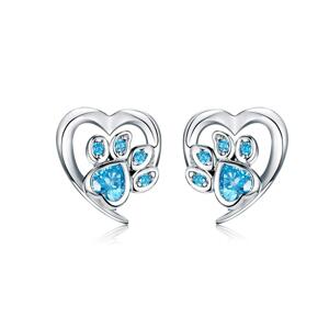 Linda's Jewelry Strieborné napichovacie náušnice Love Pets Blue Ag 925/1000 IN094