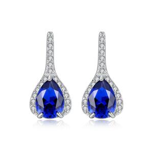 Linda's Jewelry Strieborné náušnice Rýdzi Modrá Ag 925/1000 IN307