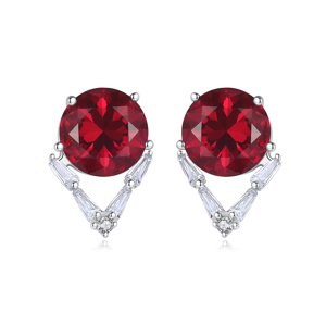 Linda's Jewelry Strieborné náušnice Red & Crystal Ag 925/1000 IN371