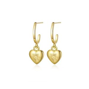 Linda's Jewelry Náušnice Visiace Slnečné Srdce chirurgická oceľ IN449