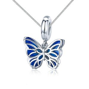 Linda's Jewelry Strieborný náhrdelník Modrý Motýľ Ag 925/1000 INH111
