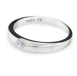 Linda's Jewelry Strieborný prsteň Shiny zirkón Shape Ag 925/1000 IPR028-11 Veľkosť: 60
