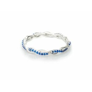 Linda's Jewelry Strieborný prsteň Zirkón Blue Prepletený Ag 925/1000 IPR049-8 Veľkosť: 52