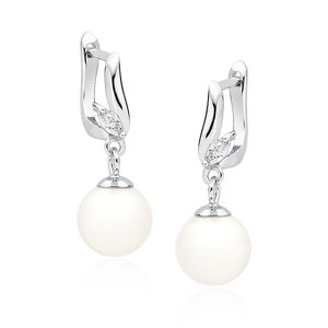 Klenoty Amber Luxusné strieborné náušnice - perla