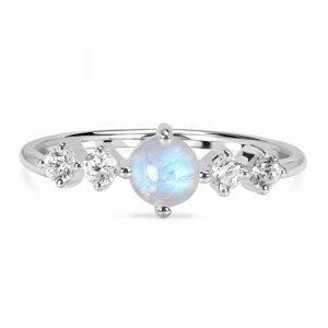 Klenoty Amber Luxusný strieborný prsteň mesačný kameň a topaz Fairy Veľkosť: 52