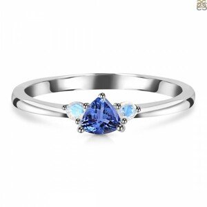 Klenoty Amber Luxusný strieborný prsteň s tanzanitom a mesačným kameňom Spark Veľkosť: 49